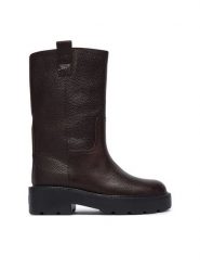 Tommy Jeans Kozaki Tjw Tubular Mid Boots EN0EN03111 Brązowy ciemny. Brązowe kozaki damskie Tommy Jeans, z jeansu, bez obcasa. Za 799.99 zł.