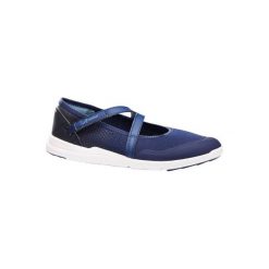 Damskie baleriny do szybkiego marszu PW 160 Br'easy w kolorze granatowym. Niebieskie baleriny damskie NEWFEEL, bez wzorów, z gumy, bez obcasa. W wyprzedaży za 74.99 zł.
