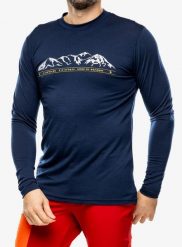 Bluza termoaktywna męska Sensor Merino Active PT Tee L/S. Niebieskie bluzy męskie Sensor, l, bez wzorów, z materiału, bez kaptura. Za 313.49 zł.
