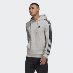 Bluza z Kapturem Essentials 3-Stripes Rozmiar XS Szary - GK9080. Czarne bluzy męskie Adidas, m, bez wzorów, z bawełny, z kapturem. Za 229.00 zł.