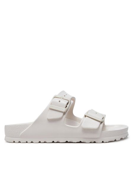Birkenstock Klapki Arizona EVA 1027384 Écru. Białe klapki damskie Birkenstock, bez wzorów, z syntetyku, bez obcasa. Za 224.99 zł.