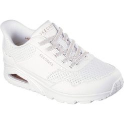 Buty sportowe damskie Skechers Uno Banksia Luxe. Białe obuwie sportowe damskie Skechers, bez wzorów, z materiału. Za 490.00 zł.