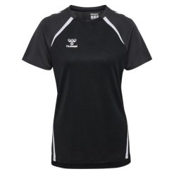 Damski jersey Hummel Lead 2.0. Czarne koszulki sportowe damskie Hummel, bez wzorów, z jersey, sportowe, bez kołnierzyka. Za 170.00 zł.