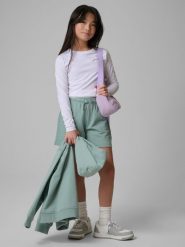 4F Spodenki dresowe dziewczęce - turkusowe 152 (11-12 lat). Niebieskie spodenki dla dziewczynek 4f, na lato, bez wzorów, z bawełny. Za 49.99 zł.