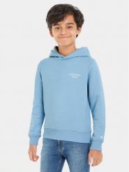 Calvin Klein Jeans Bluza Stack Logo IB0IB01293 Niebieski Regular Fit. Niebieskie bluzy dla chłopców Calvin Klein Jeans, bez wzorów, z bawełny, bez ramiączek, bez kaptura. Za 329.99 zł.