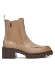 Hispanitas Botki HI265100 Beżowy. Brązowe botki damskie Hispanitas, ze skóry, bez obcasa, na słupku, bez zapięcia. Za 739.99 zł.