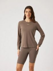 Bjorn_borg BORG PERFORMANCE FEATHER LONG SLEEVE T-SHIRT. Brązowe t-shirty damskie Björn Borg, s, bez wzorów, bez kołnierzyka. Za 288.00 zł.