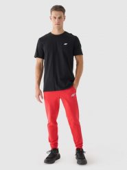4F Spodnie dresowe joggery męskie - czerwone XL. Czerwone spodnie sportowe męskie 4f, l, bez wzorów, z bawełny. W wyprzedaży za 179.99 zł.