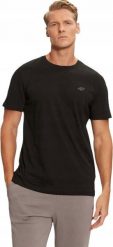 KOSZULKA MĘSKA 4F GŁADKA TSHIRT CZARNY BAWEŁNA PREZENT r. S. Czarne t-shirty męskie 4f, m, bez wzorów, z bawełny, bez kołnierzyka. Za 28.99 zł.