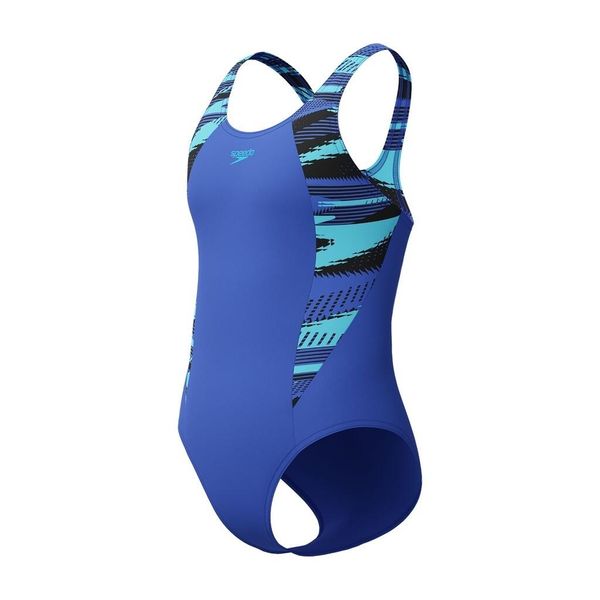 Strój kąpielowy jednoczęściowy dziewczęcy na basen Speedo HyperBoom. Niebieskie stroje kąpielowe dla dziewczynek Speedo, bez wzorów, z elastanu. Za 189.64 zł.