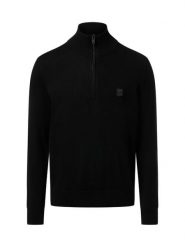 BOSS Orange sweter z dzianiny z kaszmirem - Kanobix Mężczyźni Bawełna czarny, S. Czarne swetry przez głowę męskie Boss Orange, m, bez wzorów, z bawełny, bez kołnierzyka. Za 479.95 zł.