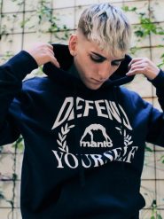 MANTO bluza z kapturem DEFEND granatowa. Niebieskie bluzy męskie Manto, m, bez wzorów, z bawełny, z kapturem. Za 269.99 zł.