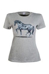 Damska koszulka z grafiką HKM Horse. Szare t-shirty damskie HKM, xs, bez wzorów, z materiału, eleganckie, bez kołnierzyka. Za 116.00 zł.