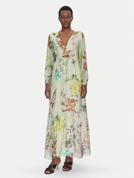 Dixie Sukienka letnia A207W020A Zielony Regular Fit. Zielone sukienki damskie Dixie, na lato, xs, bez wzorów, z jedwabiu, bez kołnierzyka, bez ramiączek. Za 819.99 zł.