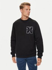 Richmond X Bluza Palmis UMA24034FE Czarny Regular Fit. Czarne bluzy męskie Richmond X, l, bez wzorów, z bawełny, bez kaptura. Za 359.99 zł.