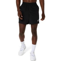 7-calowe spodenki Asics Court. Czarne krótkie spodenki sportowe męskie Asics, m, bez wzorów, z materiału, tenisowe. Za 177.90 zł.