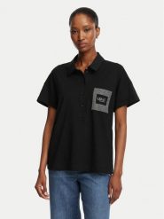 Liu Jo Sport Polo TA6159 JS870 Czarny Regular Fit. Czarne koszulki sportowe damskie Liu Jo Sport, m, bez wzorów, z bawełny, bez kołnierzyka, bez ramiączek. Za 299.99 zł.