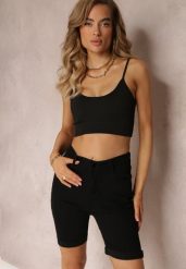 Czarne Szorty do Kolana z Wysokim Stanem Betria. Czarne szorty damskie Renee, m, bez wzorów, klasyczne, z podwyższonym stanem. Za 64.99 zł.