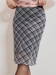 Spódnica midi w kratę - szary. Szare spódnice damskie Sinsay, l, bez wzorów, midi. W wyprzedaży za 22.99 zł.