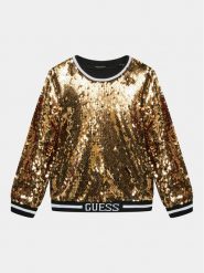 Guess Bluza J3BQ27 WEXY0 Złoty Regular Fit. Żółte bluzy dla dziewczynek Guess, z aplikacjami, z syntetyku, bez ramiączek, bez kaptura. Za 219.99 zł.