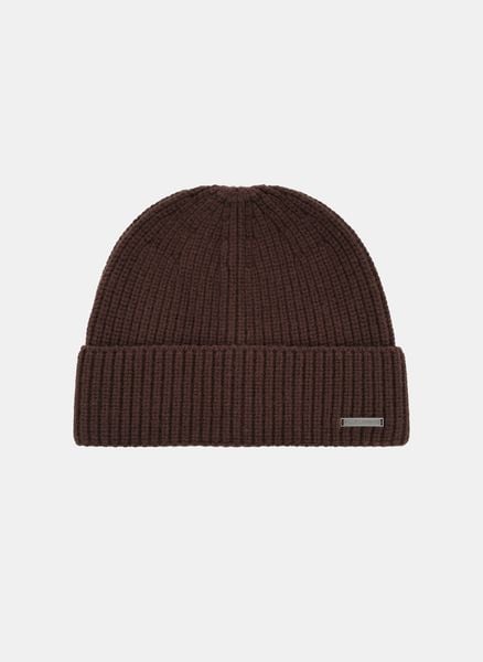 PAKO LORENTE – Brązowa wełniana czapka męska. Brązowe czapki i kapelusze męskie Pako Lorente, na zimę, bez wzorów, prążkowane. Za 249.99 zł.
