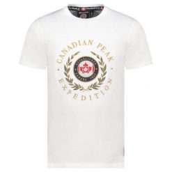 Koszulka Canadian Peak JIGEREAK WHITE RM MEN 254 (RBMSZ1232H/CP-BLANC). Białe koszulki sportowe męskie Canadian Peak, bez wzorów, bez kołnierzyka, bez ramiączek. Za 79.00 zł.