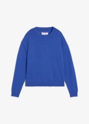 Sweter oversize z czystej bawełny. Białe swetry damskie bonprix, bez wzorów, z bawełny, bez kołnierzyka, bez ramiączek, bez kaptura. Za 94.99 zł.