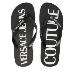 Japonki Versace Jeans Couture. Czarne klapki męskie Versace Jeans Couture, z jeansu. Za 174.99 zł.