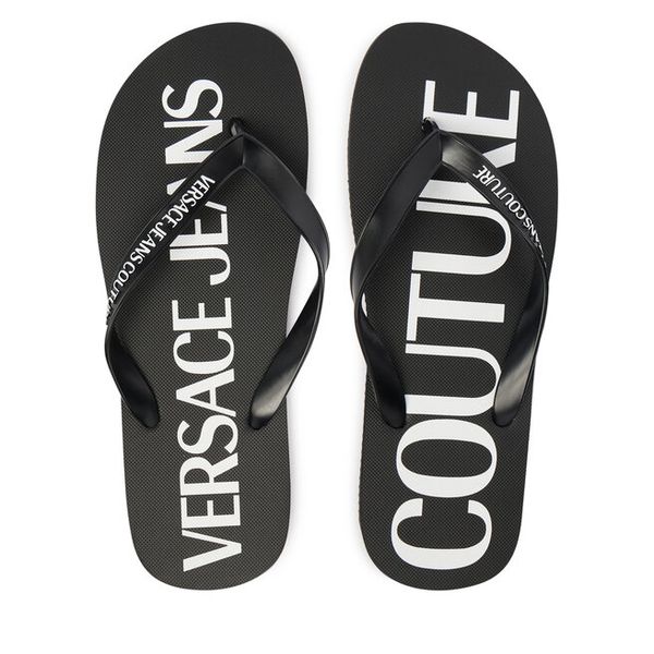 Japonki Versace Jeans Couture. Czarne klapki męskie Versace Jeans Couture, z jeansu. Za 174.99 zł.