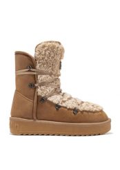 Buty śniegowce dziecięce D.Franklin ocieplane. Brązowe śniegowce dziewczęce D.Franklin, z materiału, eleganckie, bez zapięcia. Za 199.00 zł.
