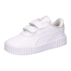Trampki dla dziewczynki Puma Carina 3.0. Białe trampki i tenisówki dziewczęce Puma, bez wzorów, z materiału, bez zapięcia. Za 212.00 zł.