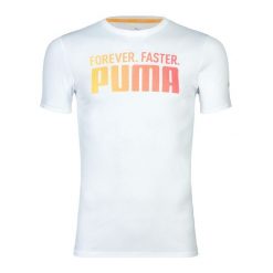 Koszulka męska PUMA Run Favorites Forever Faster TEE. Białe buty sportowe męskie Puma, l, bez wzorów, bez kołnierzyka, bez ramiączek, na fitness i siłownię. W wyprzedaży za 130.85 zł.