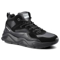 Sneakersy damskie Big Star, z wysoką cholewką klasycznym sznurowaniem oraz masywną profilowaną podeszwą z wyraźnym bieżnikiem, czarne, GG274644. Czarne półbuty damskie Big Star, bez wzorów, z materiału, eleganckie, bez obcasa, na płaskiej podeszwie, bez zapięcia. Za 155.00 zł.