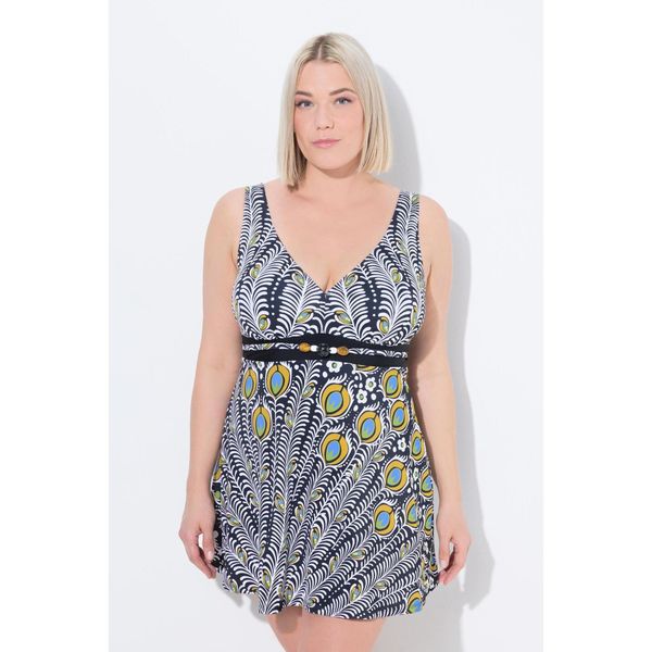 Damska Sukienka Kąpielowa paw miękkie miseczki podszewka Powermesh. Czarne kostiumy jednoczęściowe damskie Ulla Popken, l, bez wzorów, z elastanu, sportowe, plus size. Za 343.99 zł.