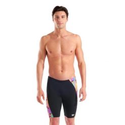 Spodenki Pływackie Męskie Arena Tropical Delight Swim Jammer. Czarne kąpielówki męskie Arena, m, bez wzorów, z materiału, do pływania. Za 229.99 zł.