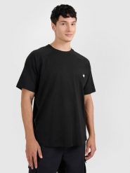 4F T-shirt oversize gładki męski - czarny S. Czarne t-shirty męskie 4f, m, bez wzorów, z bawełny, bez kołnierzyka. W wyprzedaży za 59.99 zł.