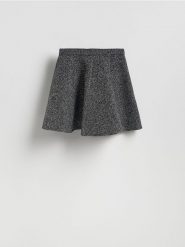 Wzorzysta spódnica mini - szary. Szare spódnice damskie Reserved, l, bez wzorów, z bawełny, mini, rozkloszowane. Za 119.99 zł.