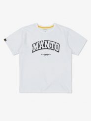 Koszulka sportowa MANTO Warszawa oversize z krótkim rękawem. Białe koszulki sportowe damskie Manto, xl, bez wzorów, z bawełny, bez kołnierzyka, bez ramiączek. Za 62.99 zł.