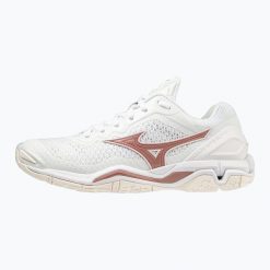 Buty do piłki ręcznej damskie Mizuno Wave Stealth V. Białe obuwie sportowe damskie Mizuno, bez wzorów, do piłki ręcznej, mizuno wave. Za 249.99 zł.