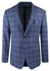 Lekka, Lniana Marynarka - MEN'SFIELD - Granatowa w Kratę. Niebieskie marynarki męskie MEN'SFIELD, bez wzorów, ze lnu, eleganckie. Za 675.00 zł.