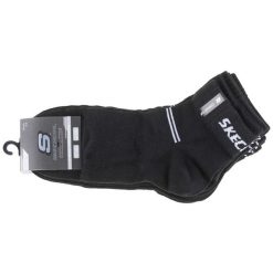 Skarpetki sportowe dla dorosłych 5PPK Wm Mesh Ventilation Quarter Socks. Czarne skarpety damskie Skechers, bez wzorów, z meshu. Za 42.99 zł.