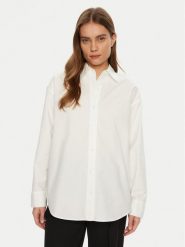 Calvin Klein Jeans Koszula J20J224858 Biały Relaxed Fit. Białe bluzki damskie Calvin Klein Jeans, l, bez wzorów, z bawełny, bez kołnierzyka, bez ramiączek. Za 219.99 zł.