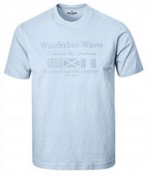 Męska Koszulka (T-Shirt) - Pako Jeans - Błękitna z Nadrukiem. Niebieskie t-shirty męskie Pako Jeans, l, bez wzorów, z bawełny, casualowe, bez kołnierzyka. Za 79.00 zł.