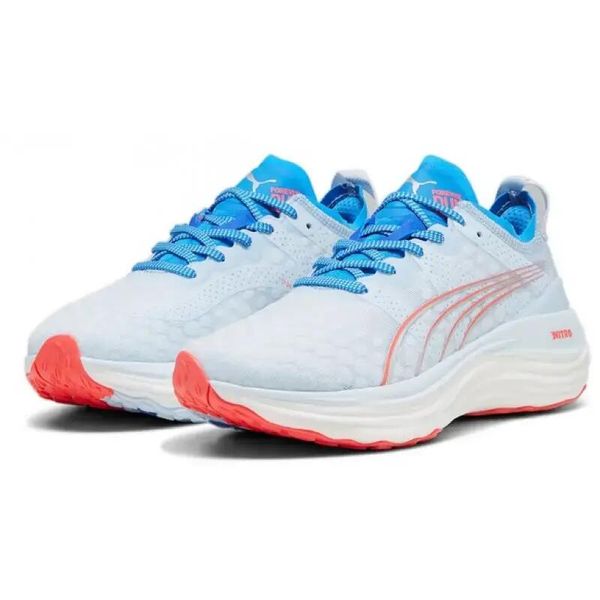 Buty biegowe PUMA Foreverrun Nitro Bleue. Niebieskie obuwie sportowe damskie Puma, bez wzorów, z materiału, do biegania. Za 477.35 zł.