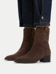 Lasocki Botki CEO-WI40-FRETTA-01 Brązowy. Brązowe botki damskie Lasocki, ze skóry, bez obcasa, na słupku, bez zapięcia. Za 279.99 zł.