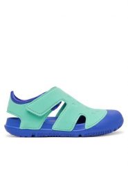 Reima Sandały Koralli 5400070A Zielony. Zielone sandały dziewczęce Reima, z materiału, bez zapięcia. Za 179.99 zł.