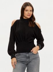 Guess Sweter W5RR02 Z2ZK2 Czarny Regular Fit. Czarne swetry damskie Guess, xl, z aplikacjami, z syntetyku, bez kołnierzyka, bez ramiączek, bez kaptura. Za 269.99 zł.