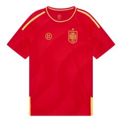 Koszulka piłkarska dla dorosłych Hiszpania. Czerwone koszulki sportowe męskie real federación española de fútbol, m, bez wzorów, z materiału, bez kołnierzyka, bez ramiączek, do piłki nożnej. Za 194.99 zł.