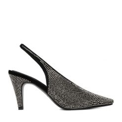 Czółenka Eva Minge. Czarne czółenka damskie Eva Minge, bez wzorów, bez obcasa, bez zapięcia. Za 479.99 zł.