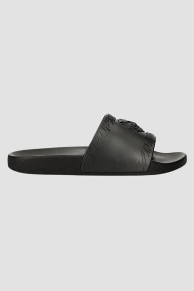 JUST CAVALLI Czarne klapki Fondo Pool, Rozmiar 39. Czarne klapki damskie Just Cavalli, bez wzorów, bez obcasa. W wyprzedaży za 199.99 zł.